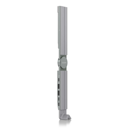 AISENS ASUC-4P021-GR Soporte de Sobremesa Ajustable Para Portail / Tablet Con USB-C Docking 4 en 1, Gris, Soporte para