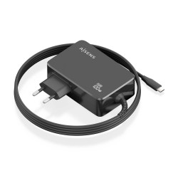 AISENS ASCH-1PD100WL50-BK Cargador GaN 100W PD3.0 1xUSB-C 1.8m, Negro, Interior, Corriente alterna, 20 V, 5 A, 1,8 m, Negro
