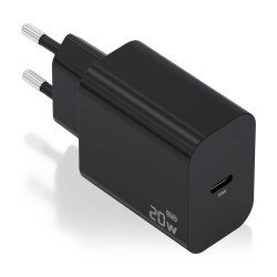 AISENS A110-0939 Cargador GaN 20W, 1xUSB-C PD3.0, Negro, Interior, Corriente alterna, 12 V, Negro