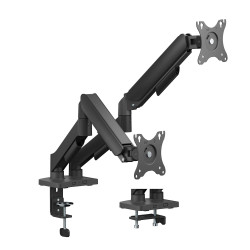 AISENS DT32TSR-357 Soporte de Mesa Eco Contrapeso Giratorio e Inclinable para Monitor/TV 9KG (3 Pivotes, 2 Brazos) de 17"-32",