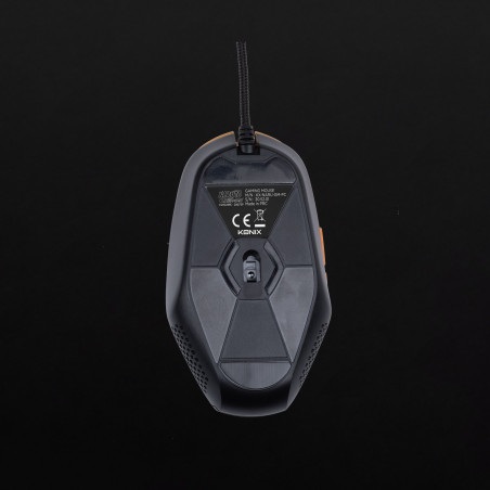 Konix 80381121030 Naruto KX GAMING MOUSE, Ambidextro, Óptico, USB tipo A, 3600 DPI, Negro, Naranja