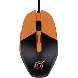 Konix 80381121030 Naruto KX GAMING MOUSE, Ambidextro, Óptico, USB tipo A, 3600 DPI, Negro, Naranja