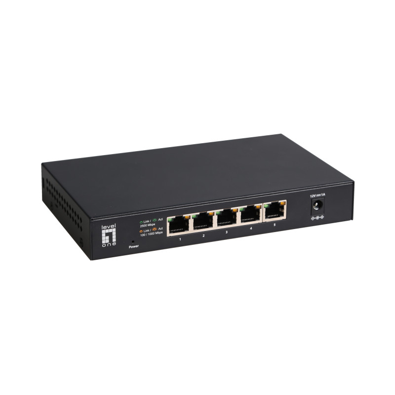 LevelOne GEU-0525 GEU-0525, No administrado, 2.5G Ethernet (100/1000/2500), Bidireccional completo (Full duplex), Montaje de