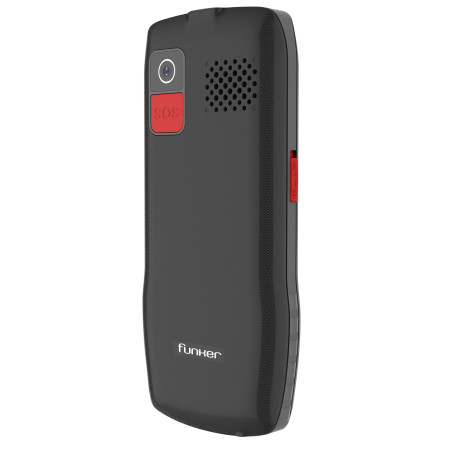 Funker FUNC140B C140 Classic 4G – Teléfono fácil de usar con botón SOS - Negro, Barra, SIM doble, 4,57 cm (1.8"), 0,3 MP,