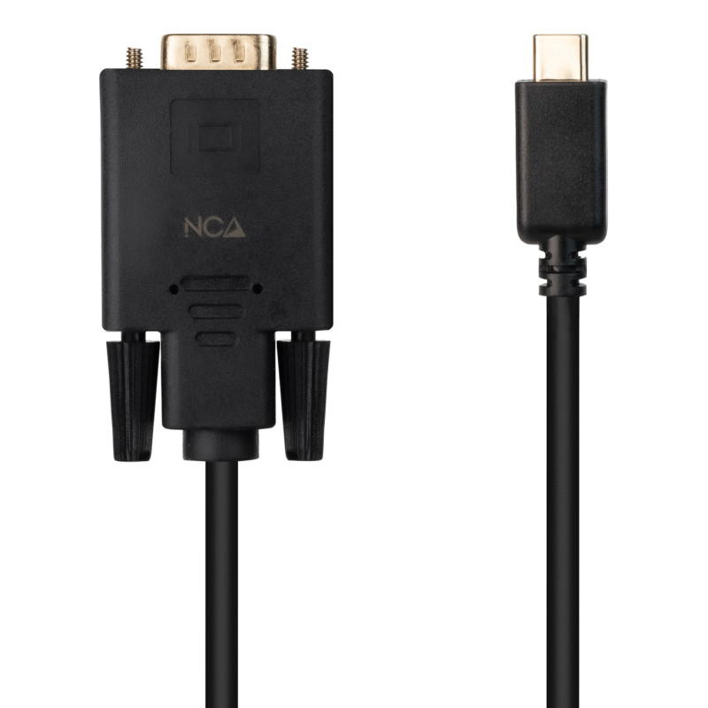Nanocable 10.15.5202 Cable Conversor USB-C/M a VGA/M, 1.8 m, Negro, 1,8 m, USB Tipo C, VGA (D-Sub), Macho, Macho, Derecho