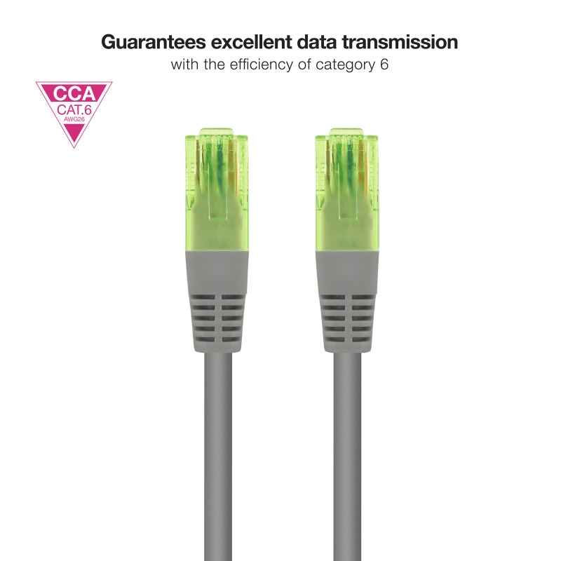 Nanocable 10.20.1400-L30 Cable de Red Latiguillo RJ45 CAT.6 UTP AWG26 CCA, Gris, 30 cm, 0,3 m, Cat6, U/UTP (UTP), RJ-45, RJ-45,