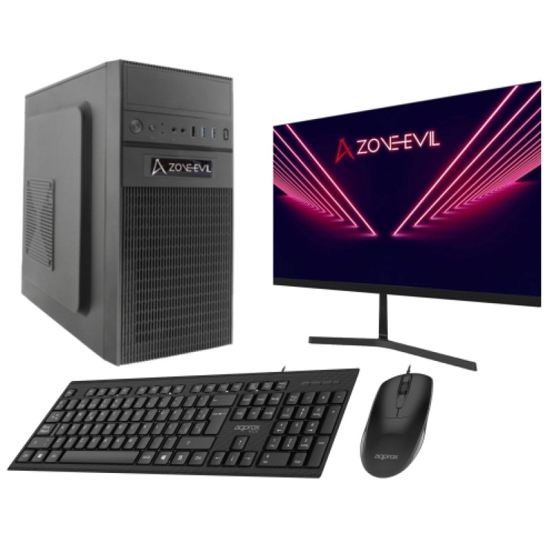 Zone Evil CORE_WPI514400_16_1TB_W Core Work Intel Core i5 14400/16GB/1TB SSD Nvme Negro Windows 11 + Monitor 24 Teclado y