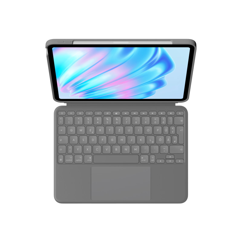 Logitech 920-012629 Combo Touch, QWERTZ, Alemán, Trackpad, 1,8 cm, 1 mm, Apple