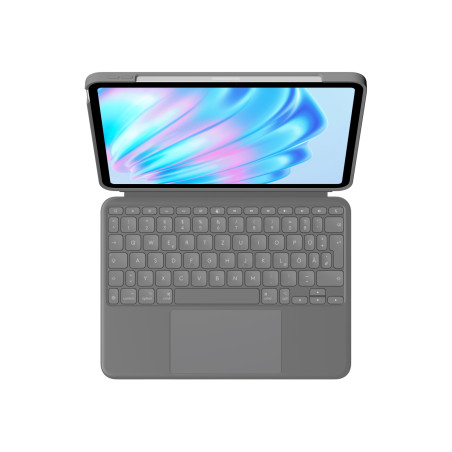 Logitech 920-012629 Combo Touch, QWERTZ, Alemán, Trackpad, 1,8 cm, 1 mm, Apple