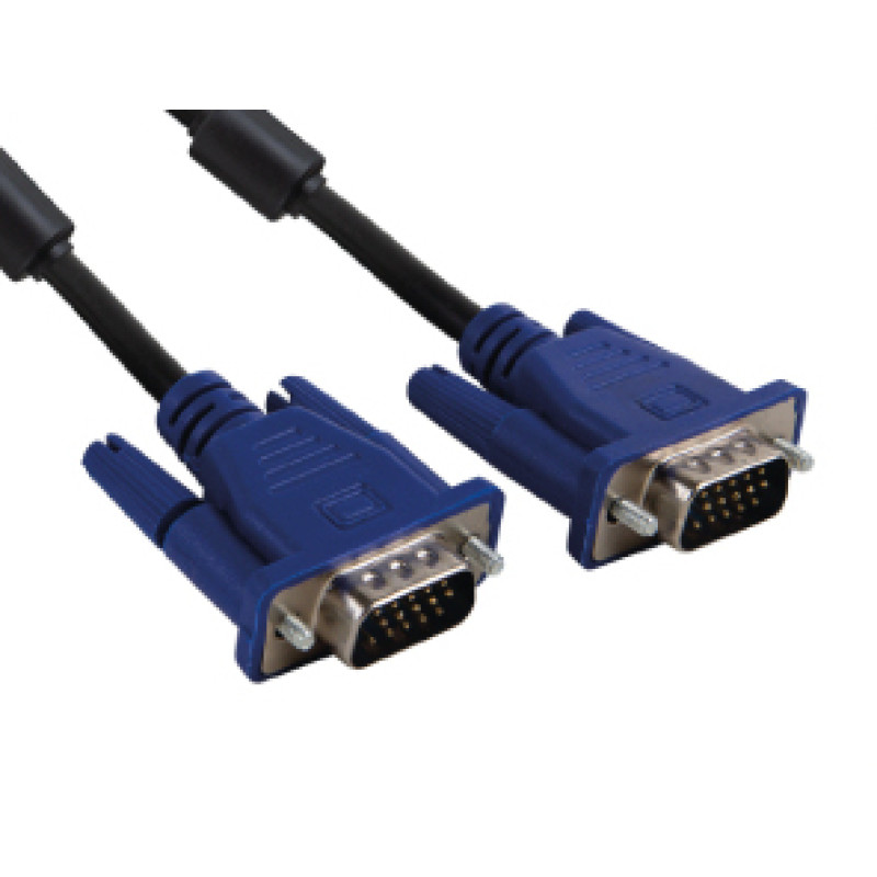 iggual IGG318577 Cable conmutador VGA (M-M) 2 metros negro, 2 m, VGA (D-Sub), VGA (D-Sub), Macho, Macho, Negro, Azul