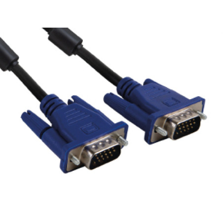 iggual IGG318577 Cable conmutador VGA (M-M) 2 metros negro, 2 m, VGA (D-Sub), VGA (D-Sub), Macho, Macho, Negro, Azul
