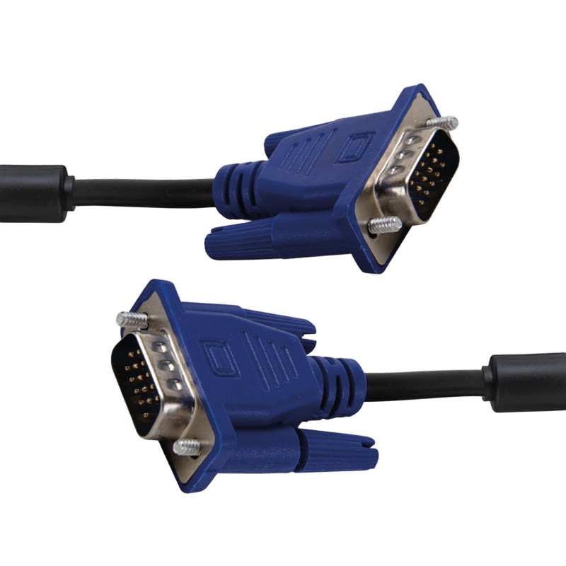 iggual IGG318577 Cable conmutador VGA (M-M) 2 metros negro, 2 m, VGA (D-Sub), VGA (D-Sub), Macho, Macho, Negro, Azul
