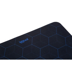iggual IGG319154 Alfombrilla ratón 32x27 cm HEXA-1, Negro, Azul, Estampado, Base antiderrapante, Alfombrilla de ratón para 2