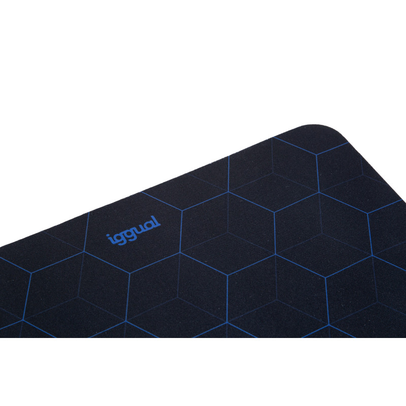 iggual IGG319154 Alfombrilla ratón 32x27 cm HEXA-1, Negro, Azul, Estampado, Base antiderrapante, Alfombrilla de ratón para