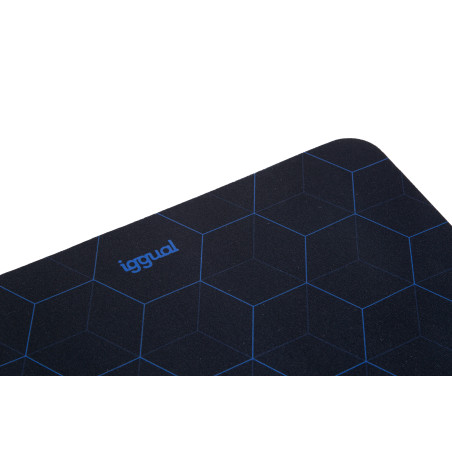 iggual IGG319154 Alfombrilla ratón 32x27 cm HEXA-1, Negro, Azul, Estampado, Base antiderrapante, Alfombrilla de ratón para