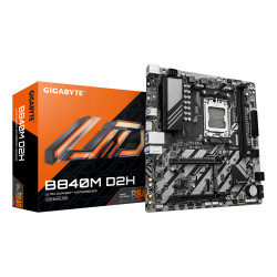 GIGABYTE B840M D2H B840M D2H Placa base - Procesadores AMD Ryzen 9000, VRM de 5+2+2 fases, hasta 7600 MHz DDR5, 1xPCIe 4.0 +