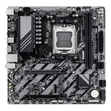 GIGABYTE B840M D2H B840M D2H Placa base - Procesadores AMD Ryzen 9000, VRM de 5+2+2 fases, hasta 7600 MHz DDR5, 1xPCIe 4.0 +