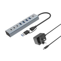 Conceptronic HUBBIES20GP HUBBIES20GP, USB 3.2 Gen 1 (3.1 Gen 1) Type-C, USB 3.2 Gen 1 (3.1 Gen 1) Type-A, USB 3.2 Gen 1 (3.1