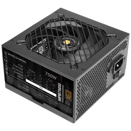 Mars Gaming MPB750SI MPB750SI, Fuente Alimentación PC ATX 750W, 7 Años Garantía, 80Plus Bronze 230V, 90% Eficiencia,
