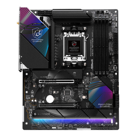 Asrock 90-MXBPP0-A0UAYZ X870 Riptide WiFi, AMD, Zócalo AM5, AMD Ryzen 7000 Series, AMD Ryzen 8000 Series, AMD Ryzen 9000