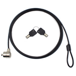 Nilox NXSC001 Cable seguridad con doble llave 1.8m, 1,8 m, 2 llaves, Acero, Negro