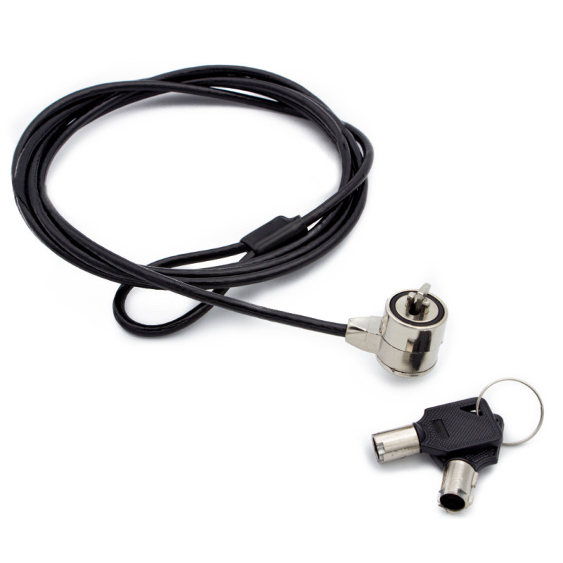 Nilox NXSC001 Cable seguridad con doble llave 1.8m, 1,8 m, 2 llaves, Acero, Negro