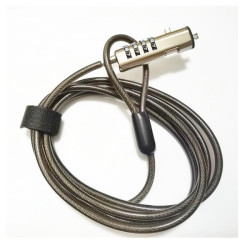 Nilox NXSCN001 Notebook numerical Cable Lock NXSCN001, 1,9 m, Cerradura con combinación, Acero, Gris
