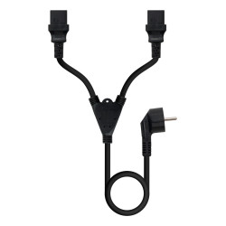 Nanocable 10.22.0100-L300 Cable de Alimentación CEE7/M a 2xC13/H, Negro, 3 m, 3 m, CEE7/7, Acoplador C13 2 x