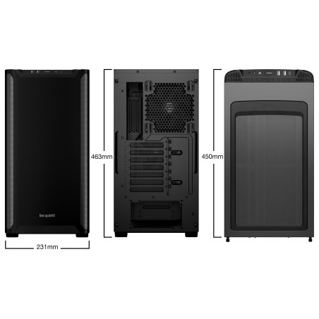 be quiet! BG073 PURE BASE 501 Black, Midi Tower, PC, Negro, ATX, micro ATX, Mini-ITX, Acrilonitrilo butadieno estireno (ABS),