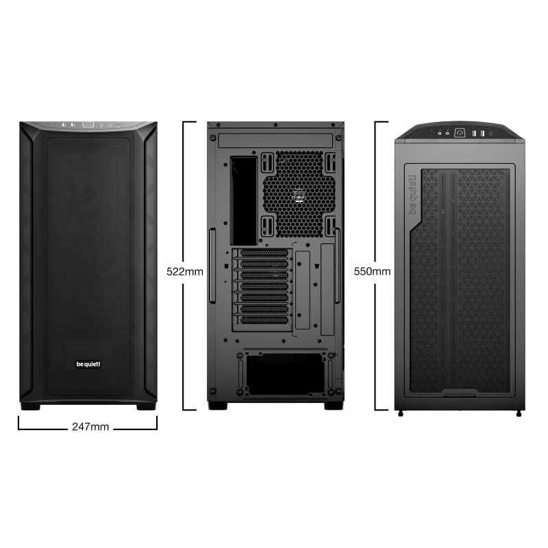 be quiet! BGW60 Shadow Base 800 Black, Midi Tower, PC, Negro, ATX, EATX, micro ATX, Mini-ITX, Acrilonitrilo butadieno estireno