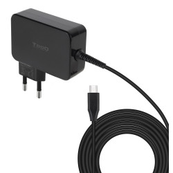 TooQ TQLC-USBCGAN100PD Cargador de portátil GAN USB-C PD 100W, Negro, Interior, Corriente alterna, 20 V, 3 A, 1,8 m, Negro