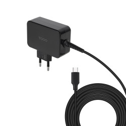 TooQ TQLC-USBCGAN45PD Cargador de portátil GAN USB-C PD 45W, Negro, Interior, Corriente alterna, 20 V, 3 A, 1,8 m, Negro