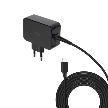 TooQ TQLC-USBCGAN45PD Cargador de portátil GAN USB-C PD 45W, Negro, Interior, Corriente alterna, 20 V, 3 A, 1,8 m, Negro