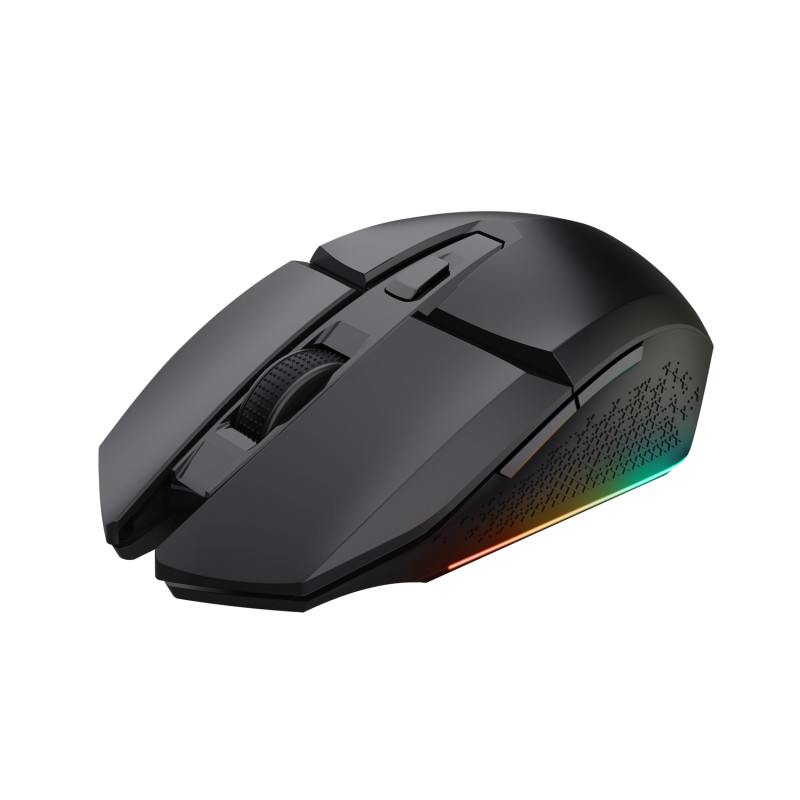 Trust 25070 GXT 112 FELOX, mano derecha, RF inalámbrico, 4800 DPI, Negro