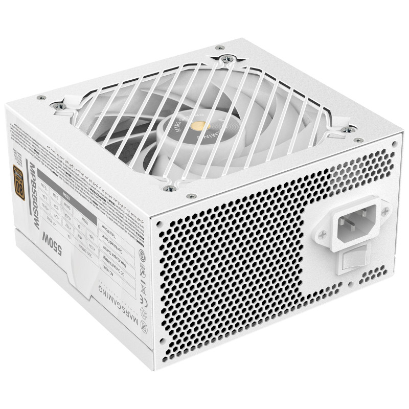 Mars Gaming MPB550SIW MPB550SI, Fuente Alimentación PC ATX 550W, 7 Años Garantía, 80Plus Bronze 230V, 90% Eficiencia,