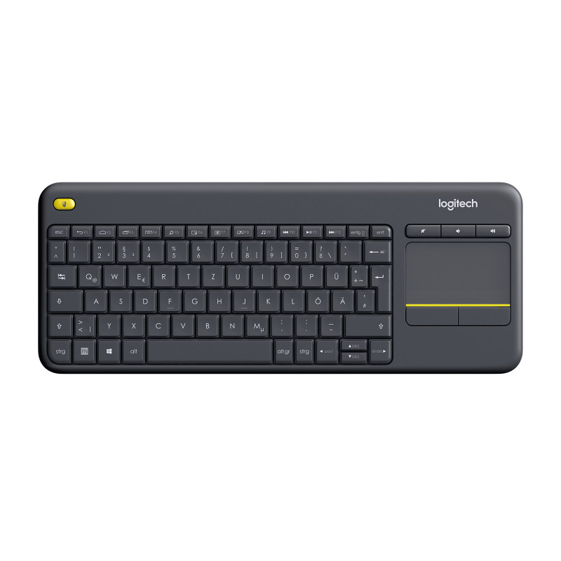 Logitech 920-007127 K400 Plus, Inalámbrico, RF inalámbrico, QWERTZ, Negro