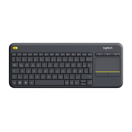 Logitech 920-007127 K400 Plus, Inalámbrico, RF inalámbrico, QWERTZ, Negro