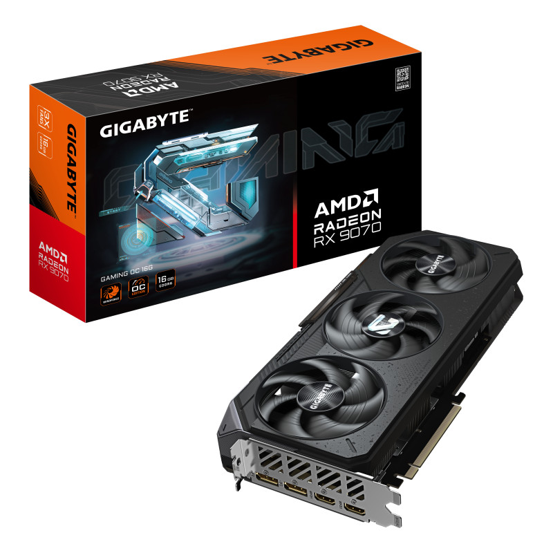 GIGABYTE GV-R9070GAMING OC-16GD Radeon RX 9070 GAMING OC 16G Tarjeta Gráfica - 16GB GDDR6, 256 bits, PCI-E 5.0, 2700 MHz