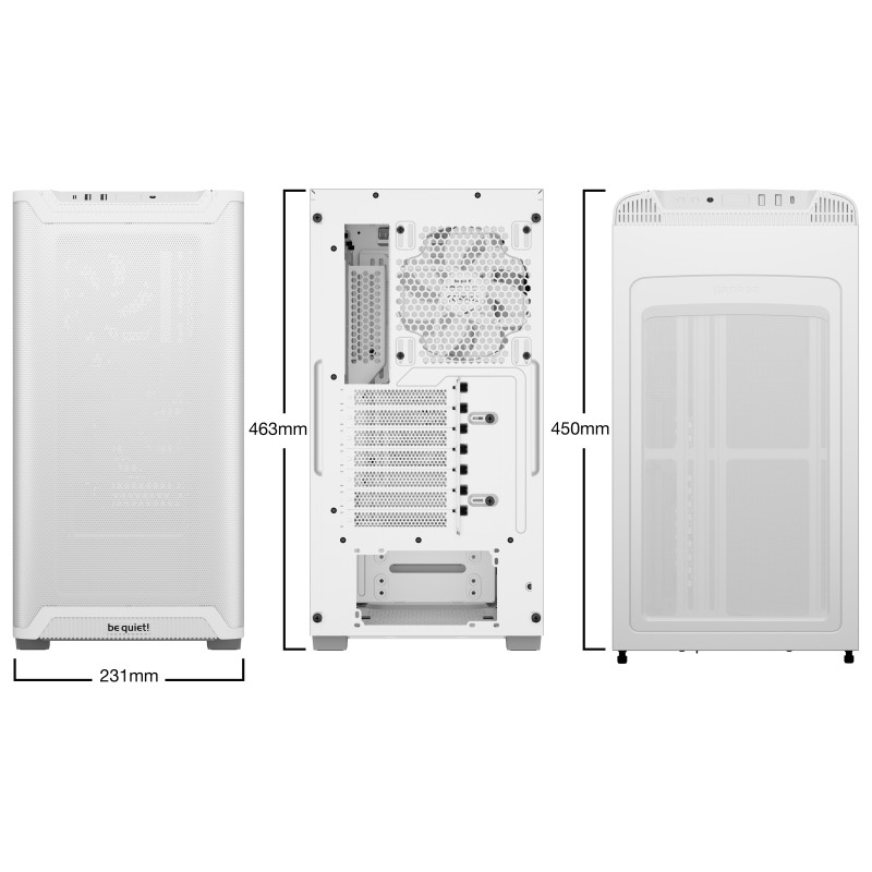 be quiet! BG075 PURE BASE 501 Airflow White, Midi Tower, PC, Blanco, ATX, micro ATX, Mini-ITX, Acrilonitrilo butadieno estireno