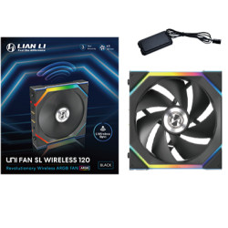 Lian Li 12SL1W1B UNI FAN SL Wireless 120, Ventilador, 12 cm, Negro