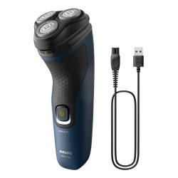 Philips S1151/00 S1151/00, Máquina de afeitar de rotación, Negro, Azul, Batería, 40 min, 8 h, Níquel-metal hidruro (NiMH) 2