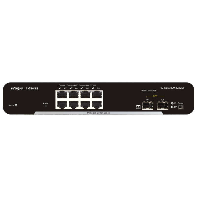 Ruijie Networks RG-NBS3100-8GT2SFP RG-NBS3100-8GT2SFP, Gestionado, L2, Gigabit Ethernet (10/100/1000)