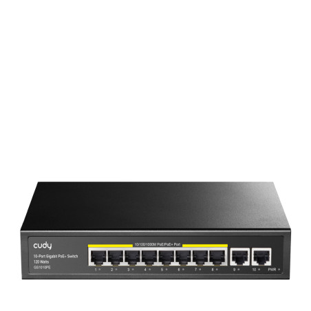 Cudy GS1010PE GS1010PE, Gigabit Ethernet (10/100/1000), Energía sobre Ethernet (PoE), Montaje en rack, Montaje de pared