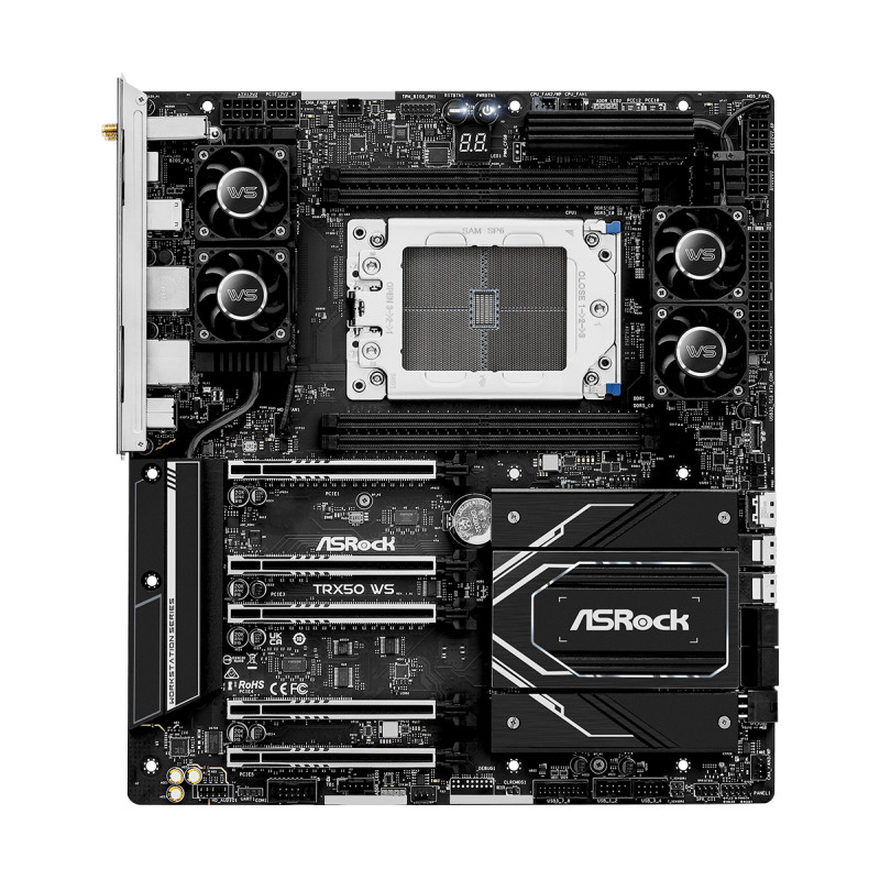 Asrock 90-MXBN40-A0UAYZ TRX50 WS, AMD, Socket sTR5, AMD Ryzen Threadripper 1000 Series, DDR5-SDRAM, 1 TB, DIMM