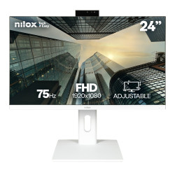 Nilox NXM24REGWEB01W NXM24REGWEB01W, 60,5 cm (23.8"), 1920 x 1080 Pixeles, Full HD, LED, 5 ms, Blanco