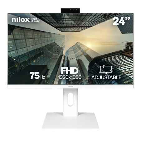 Nilox NXM24REGWEB01W NXM24REGWEB01W, 60,5 cm (23.8"), 1920 x 1080 Pixeles, Full HD, LED, 5 ms, Blanco