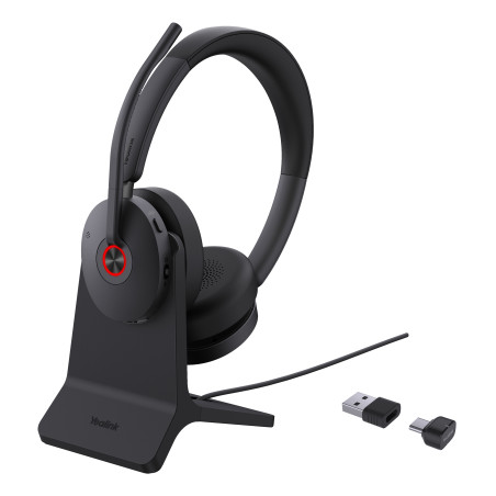 Yealink 1208684 BH74 + Stand UC USB-C/A, Inalámbrico, Oficina/Centro de llamadas, 162 g, Auriculares, Negro