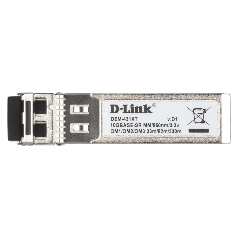 D-Link DEM-431XT/10 DEM-431XT, Fibra óptica, 10000 Mbit/s, SFP+, LC, 50/125,62.5/125 µm, 550 m