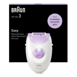 Braun SE3-000 Silk-épil 3 3-000, Púrpura, Blanco, 20 pinzas, MicroGrip, Corriente alterna, 100 - 240 V, 50 - 60 Hz