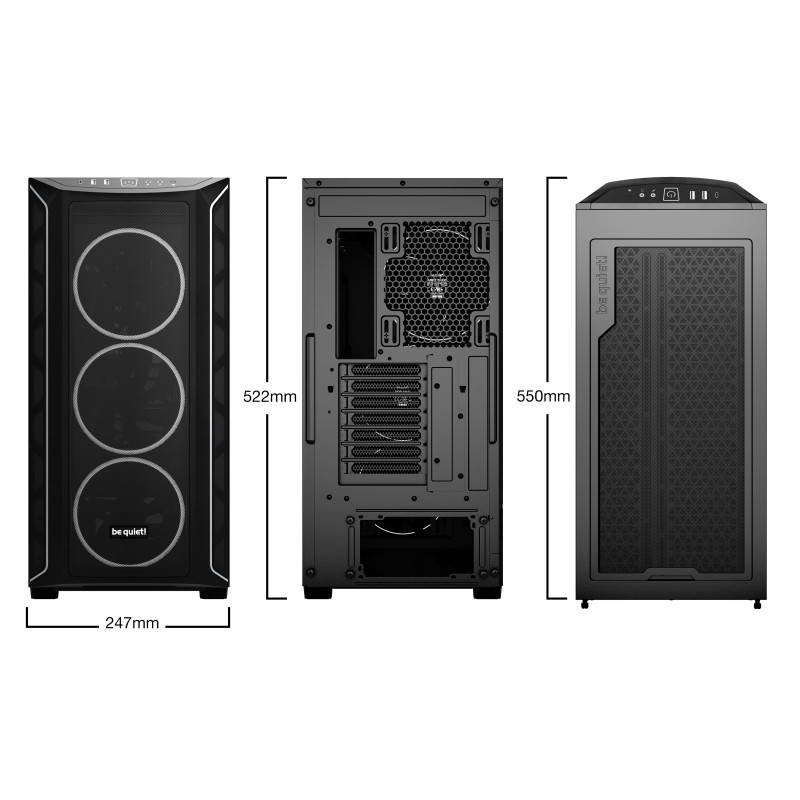be quiet! BGW63 Shadow Base 800 FX Black, Midi Tower, PC, Negro, ATX, EATX, micro ATX, Mini-ITX, Acrilonitrilo butadieno
